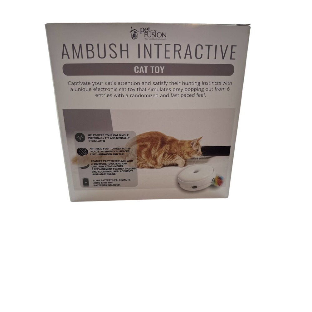 PetFusion Ambush Interactive Cat Toy with Electronic Rotating Feather. (Smart...